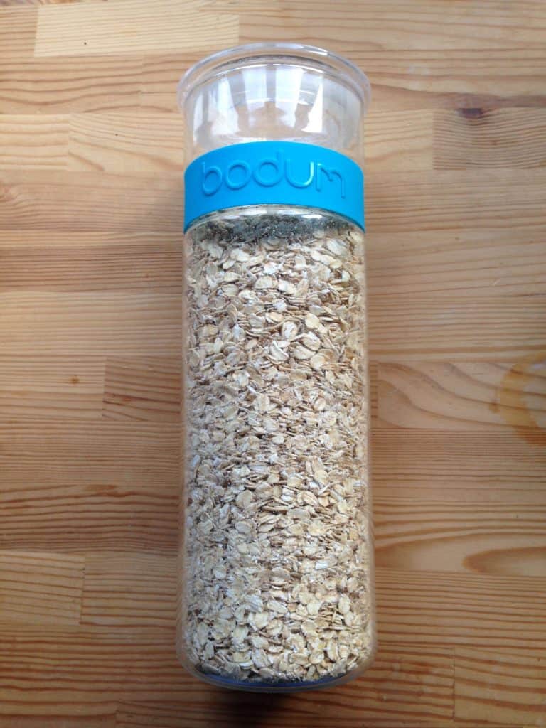 Porridge oats in a handy storage vessel!