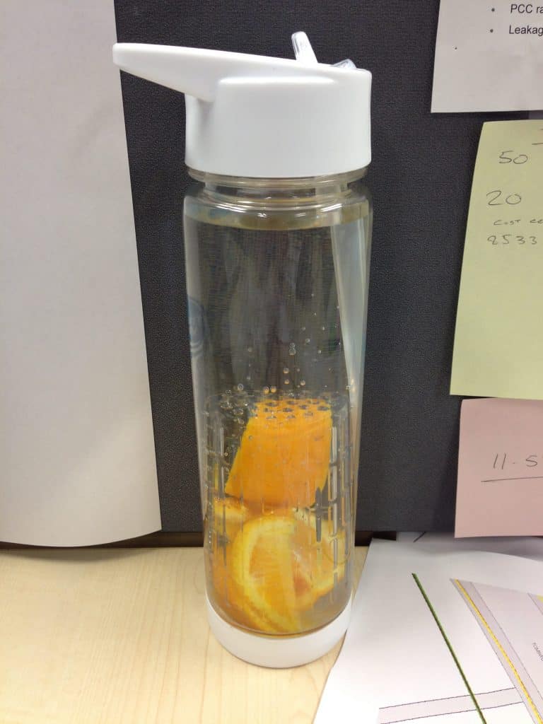 Water bottle with fruit